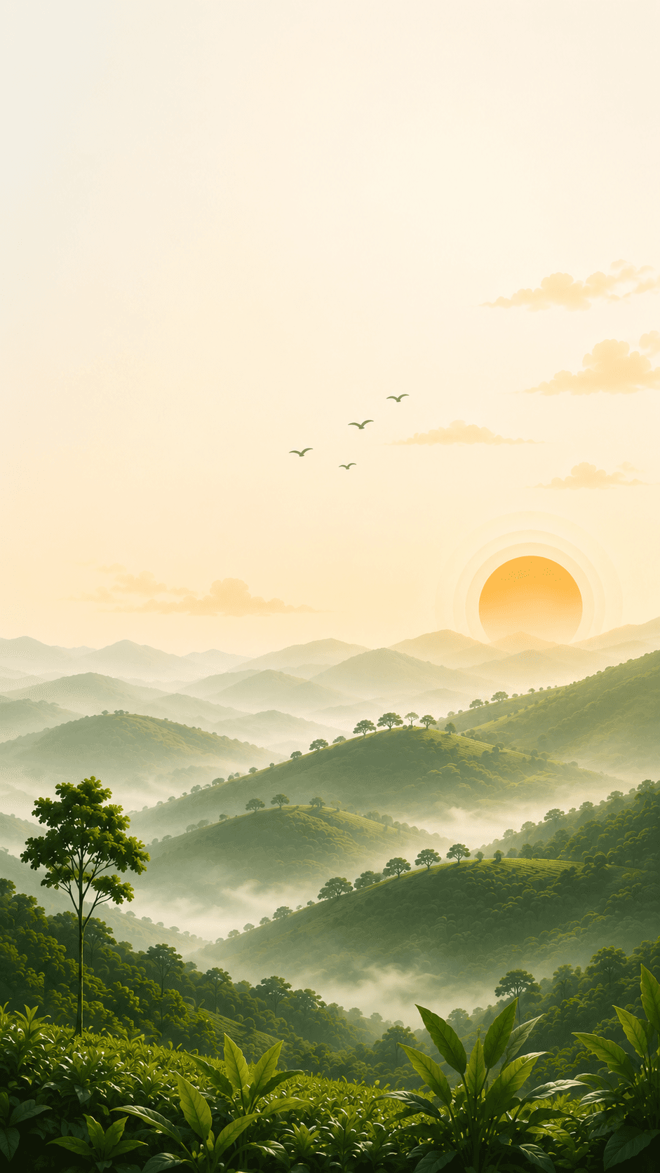 Sunrise over the tea estates (Mobile)